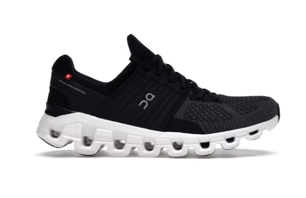 On Running Cloudswift Sneakers CloudTec Sole Speedboard Black Rock White 12